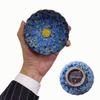 Blue Tenmokus Tea Cups Set of 4, Handmade Ceramic Jianzhan Tea Cup with 3d Silver Decorations Inlay in Bottom, 4 oz Traditional Asian Small Teacups for Gongfu Zen Tea Cermony, Art Deco and Collection view 3