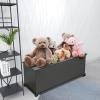 Lestar 40" Storage Chest Trunk, Large Storage Trunk, Wood Chest, Toy Box Organizer (Black) view 3