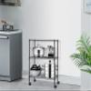 3-Tier Wire Storage Shelves, Heavy Duty Adjustable Shelving Unit with Wheels, Metal Shelf Organizer Storage Rack Shelves for Bedroom Kitchen Office, 450 LBS Capacity, 23" L x 13" W x 32" H, Black view 1
