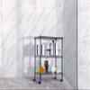3-Tier Wire Storage Shelves, Heavy Duty Adjustable Shelving Unit with Wheels, Metal Shelf Organizer Storage Rack Shelves for Bedroom Kitchen Office, 450 LBS Capacity, 23" L x 13" W x 32" H, Black view 2