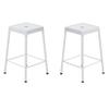 Home Square 25" Steel Backless Counter Stool in Glossy White - Set of 2 view 1