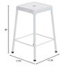 Home Square 25" Steel Backless Counter Stool in Glossy White - Set of 2 view 2