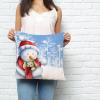 24x24 Inch Invisible Zipper Pillowcase - Merry Christmas Warm Snow and Bunny Pillow Covers Breathable Cool Cushion Covers for Couch Sofa Bed view 3