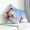 24x24 Inch Invisible Zipper Pillowcase - Merry Christmas Warm Snow and Bunny Pillow Covers Breathable Cool Cushion Covers for Couch Sofa Bed view 4