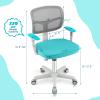 Costzon Kids Desk Chair, Adjustable Children Study Computer Chair with Arms & Wheels, Student Swivel Rolling Task Chair, Ergonomic Kids Office Chair for Boys Girls Age 4-12, Home Bedroom School, Green view 3