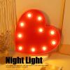 Cyrank Light Up Letters, Heart Marquee Light Decorative Lighted Letter Battery Powered Led Marquee Letters Heart Shaped LED Sign Marquee Light Sign Wall Dcor Letters Sign(Red) view 3