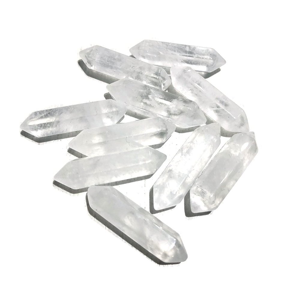 1pc Small Rose Quartz Hexagonal Crystal Natural Stone Mineral Home Room Decor DIY for Pendant Gift,Clear Quartz,1pc 3cm Approx