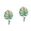 OUNONA 2 pcs Shaped Home Rustic Hanger for Key Green Multifunctional Idea Decorations Keys Clothing Cloth Wall Entryway Bedroom Bathroom Mini Hat Creative Hanging Holder Monstera view 1