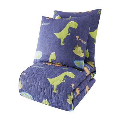 BONPERLA Animals Bedding Set, Full/Queen Size Bedspread Set, Dinosaur Navy Blue Themed Coverlet, Kids Boys Bedding, (Full/Queen)