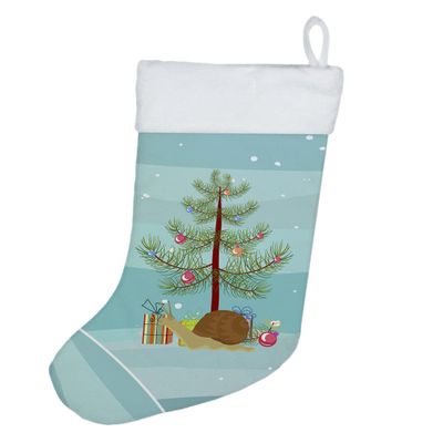 Caroline's Treasures CK4539CS Garden Snail Merry Christmas Christmas Stocking Fireplace Hanging Stockings Christmas Season Party Decor Family Holiday Decorations