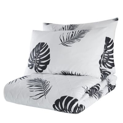 BONPERLA Plant Bedding Set, Full/Queen Size Bedspread Set, Monstera Themed Coverlet, Kids Boys Bedding, (Full/Queen)