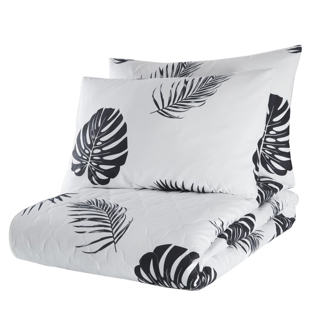 BONPERLA Plant Bedding Set, Full/Queen Size Bedspread Set, Monstera Themed Coverlet, Kids Boys Bedding, (Full/Queen)