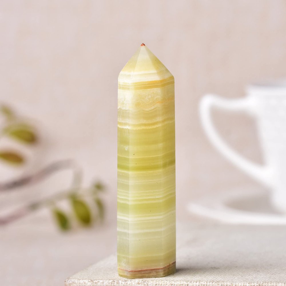 Natural Stones and Crystal Stone Tower Ore Mineral Polished Crafts Home Decoration,Green Afghan Jade,50-60mm
