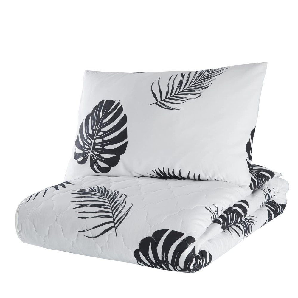 BONPERLA Plant Bedding Set, Twin Size Bedspread Set, Monstera Themed Coverlet, Kids Boys Bedding, (Twin)