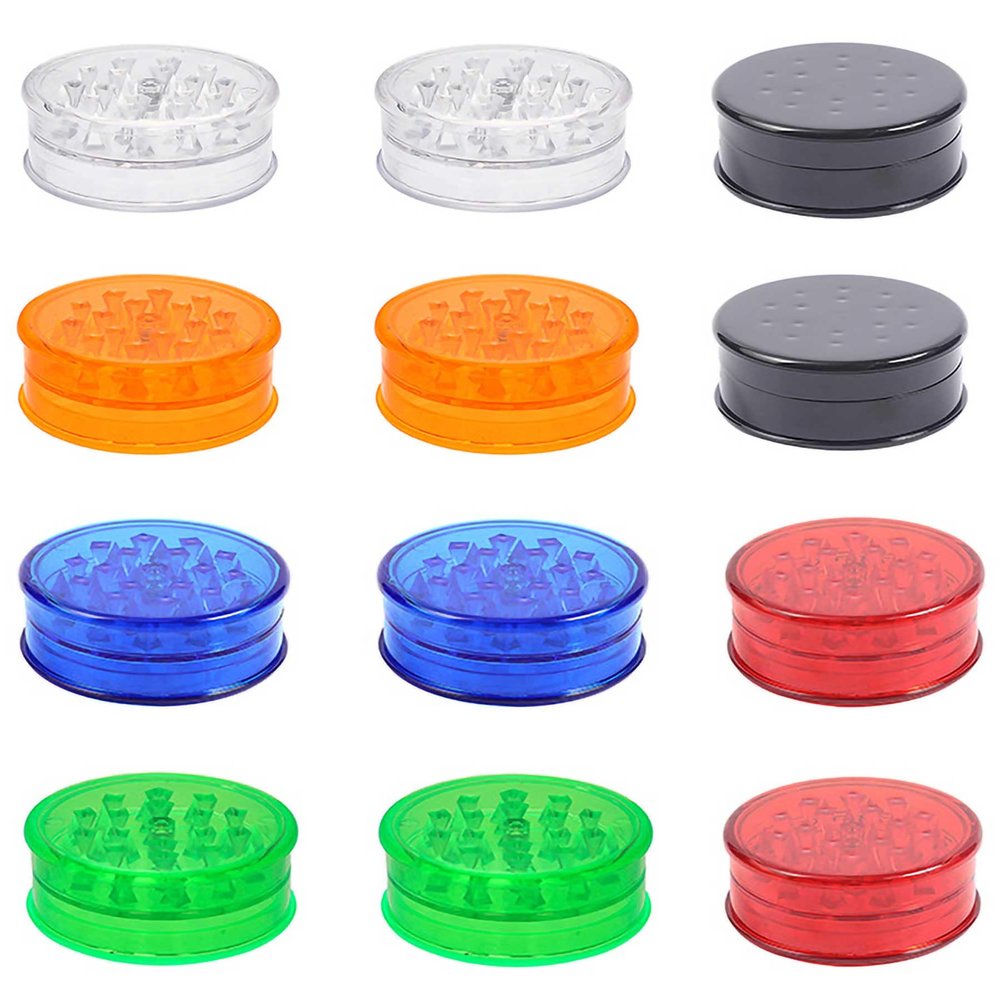 12 Pack Herb Grinder, 2.3in Small Spice Grinder With Storage, Portable And Disposable Plastic Grinder,Mix
