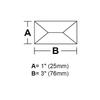 1"X3" REC. Clear Peaked Glass Bevel 10 Pack view 2