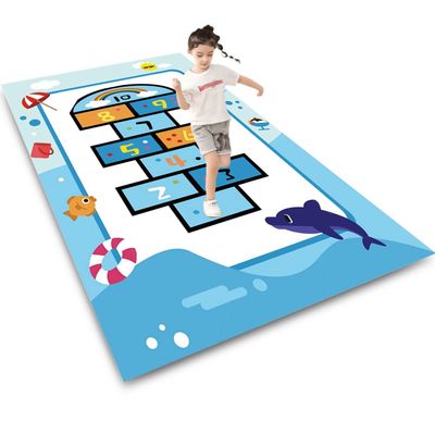 Hopscotch Rug Kids Rug Play Mat for Playroom,Fun Educational Carpet & Area Rugs, Non-Slip Numbers Learning Nursery Rug for Children Bedroom Classroom,Gift for Girls & Boys 6.6X10ft/79X118IN