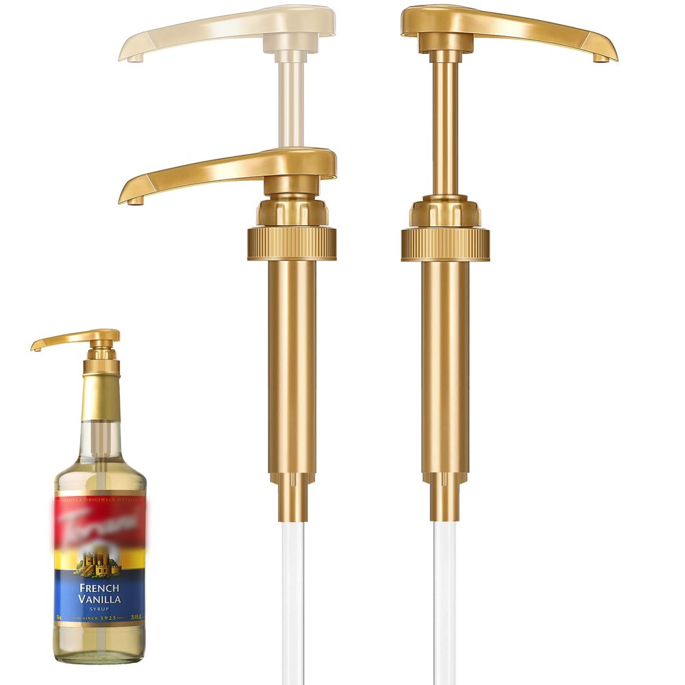2-Pack Gold Syrup Pumps  Fits 750ml Coffee Syrup Bottles