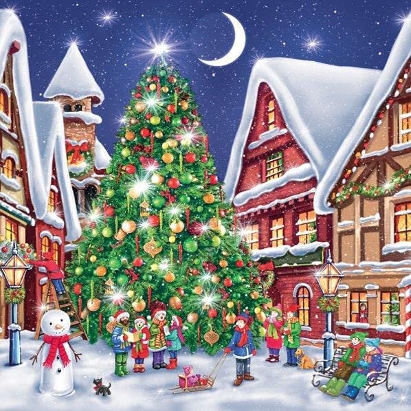 Christmas Napkins CHRISTMAS NIGHT 40pcs Lunch Napkins, Snowman Napkins Christmas Tree Napkins, Christmas Paper Napkins for Decoupage, Decorative Paper Napkins, Christmas Napkins Disposable