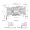 CorLiving Emmett Engineered Wood Sideboard with 3 Rattan Finished Doors and 4 Shelves, Light Brown view 3