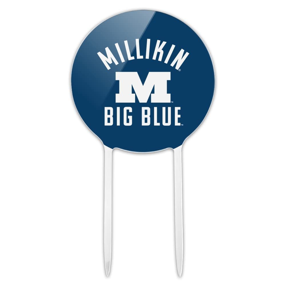 Acrylic Millikin University Big Blue Logo Cake Topper Party Decoration for Wedding Anniversary Birthday Graduation