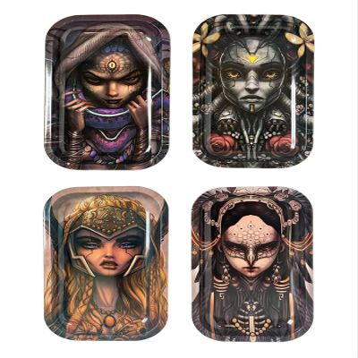 Collectible Fantasy Art Tray Set - Vanity CatchAll Trays for Jewelry, Dice, Decor, or Large 10 inch Rolling Trays - Featuring All 4 Goddess Designs by Artist Ryan Bollinger
