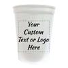 Custom Party Cups Personalized with your Logo or Message Disposable or Reusable 16 oz Plastic Stadium Cups Starting at Set of 10 - White view 1