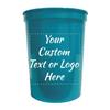 Custom Party Cups Personalized with your Logo or Message Disposable or Reusable 16 oz Plastic Stadium Cups Starting at Set of 10 - Teal view 1