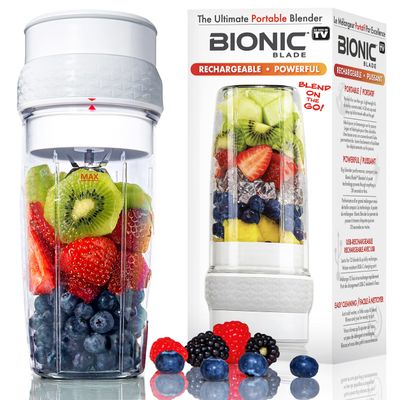 Bionic Blade Personal-Sized Blender 16.5 oz, BPA-Free, Cordless, Rechargeable 18,000 RPM Portable Blender for Shakes and Smoothies 8.6" Tall, Seen On TV