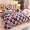 ZTGL Thickened Warm Double-Sided Fleece Plush Quilt, Winter Lamb Velvet Fiber Quilt, Super Warm Velvet Comforter Core Winter Blanket Soft Warm Queen Quilt Bedding for Home,Pink,150x200cm(2kg) view 1