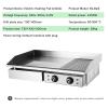 Electric Griddle Flat Hotplate Commercial Countertop BBQ Grill Stainless Steel Nonstick Barbecue, Efficient Nonstick Burger Bacon Kitchen Barbeque Countertop for Barbecue Omelette Fried Food,822 view 2