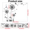 Buiory Dandelion Wall Decals Removable Flower Wall Stickers Peel and Stick Floral Butterfly Murals Dandelion Party Decoration for Bedroom Living Room Sofa Backdrop TV Dandelion Wall Decor (Black) view 2