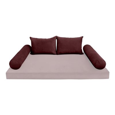 Prolinemax Style V4 Twin Size Velvet Knife Edge Indoor Daybed Bolster Pillow Cushion Fitted Sheet |Cover ONLY| AD368