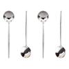Stainless Steel Hammered Soup Spoon, Korean Long Round Handle Spoon, 4 Pieces of Steel Hammered Spoons, 8 Inches. view 1