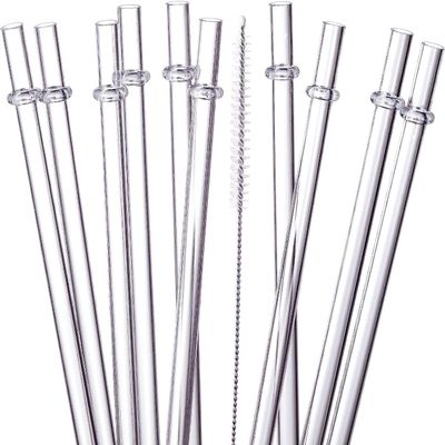 24 Pcs, Highly Clear Reusable Straws with 4 Brushes, 10.5 in Long Hard Plastic Drinking Straws, Transparent Replacement Straws for 16OZ-32 OZ Tumblers, Cups, Jars, Stanley, YETI, Starbucks