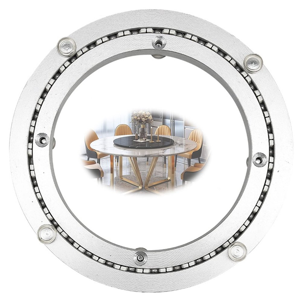Lazy Susan Turntable Bearing,Heavy Duty Aluminum Alloy Turntable Bearing,Turntable Ring Rotating Bearing, A Variety Of Sizes Can Be Selected (Color : Silver, Size : 600mm (24 inches))