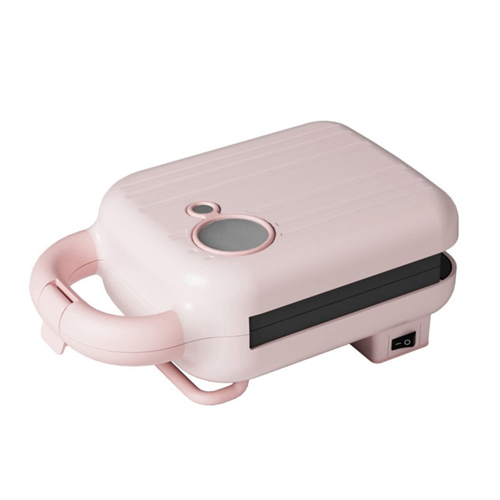 Electric Waffle Maker 5 in 1, Quick Breakfast Multifunctional Iron Machine, Compact Design, Breakfast Machine, Toaster, Non Stick Surface, for Waffles, Donuts, Sandwich, Steak Panini Gift,Pink