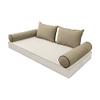 Prolinemax Style V4 Twin Size Velvet Contrast Pipe Indoor Daybed Bolster Pillow Cushion Fitted Sheet |Cover ONLY| AD304 view 2
