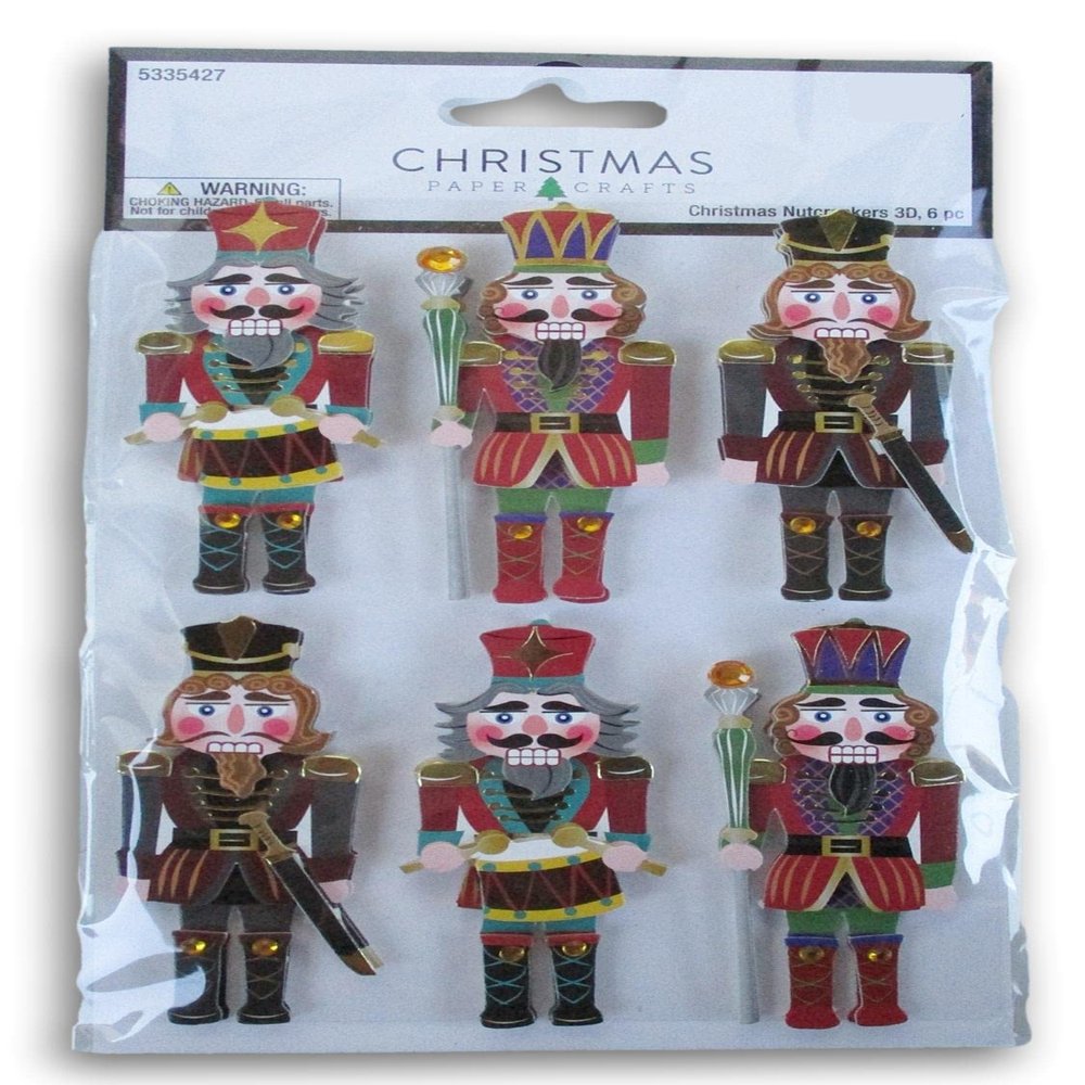 Christmas Nutcracker 3D Stickers - 6 Count