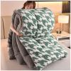 ZTGL Thickened Warm Double-Sided Fleece Plush Quilt, Winter Lamb Velvet Fiber Quilt, Super Warm Velvet Comforter Core Winter Blanket Soft Warm Queen Quilt Bedding for Home,Green,180x220cm(3.5kg) view 2