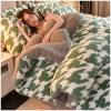 ZTGL Thickened Warm Double-Sided Fleece Plush Quilt, Winter Lamb Velvet Fiber Quilt, Super Warm Velvet Comforter Core Winter Blanket Soft Warm Queen Quilt Bedding for Home,Green,180x220cm(3.5kg) view 3