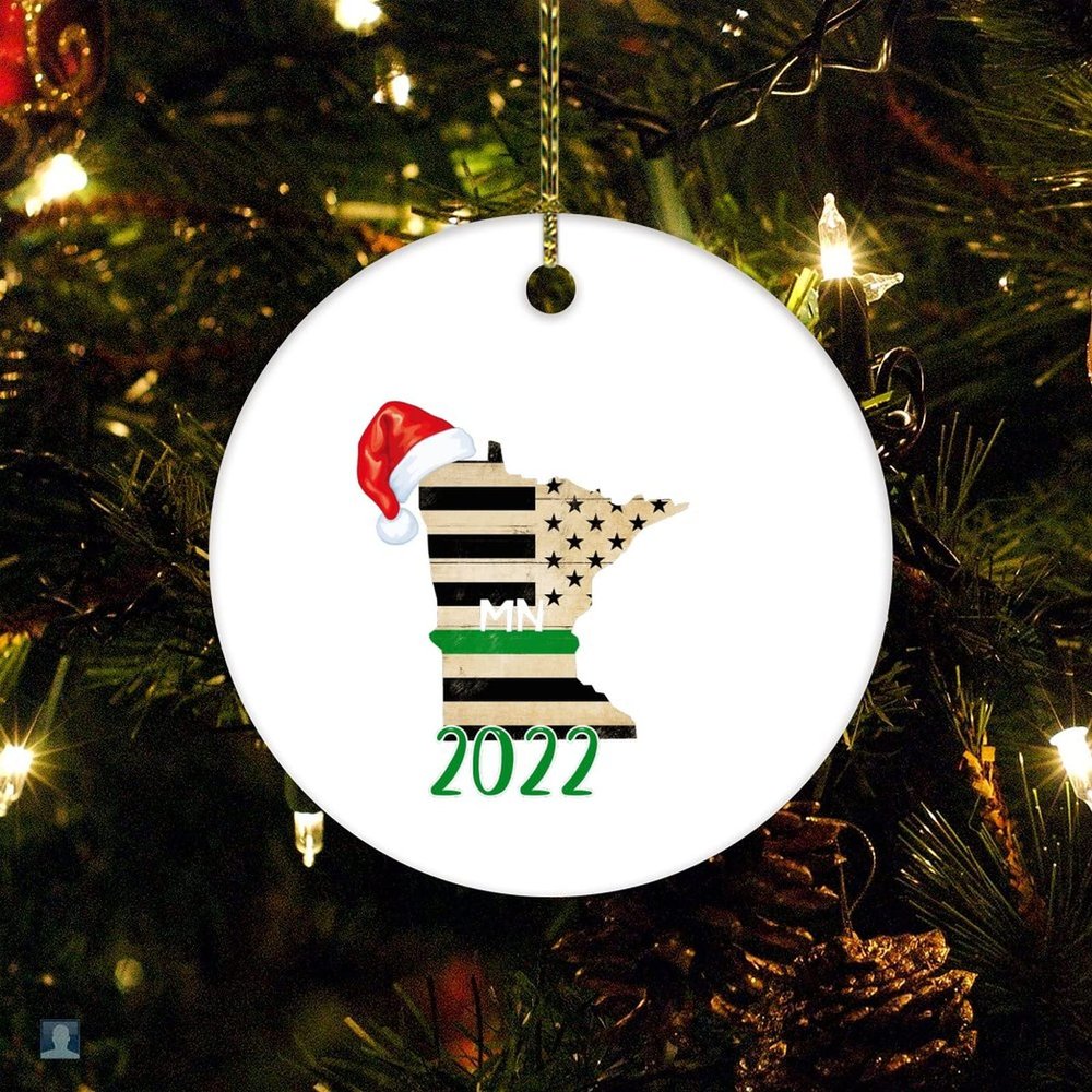 Christmas Ornament Minnesota Home 2022 Christmas Tree Ornaments Minnesota Custom State Ornament 3" Ceramic Elegant Christmas Hanging Ornaments
