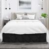 Kings Loft Luxury Pom Pom Pinch Pleated BedSkirt 100% Egyptian Cotton 1000 Thread Count, Top-Knot Tassle Pompom Fringe White Solid Pattern, 18 Inch Drop Cal King Size, Black Solid view 1