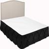 Kings Loft Luxury Pom Pom Pinch Pleated BedSkirt 100% Egyptian Cotton 1000 Thread Count, Top-Knot Tassle Pompom Fringe White Solid Pattern, 18 Inch Drop Cal King Size, Black Solid view 3
