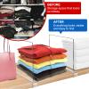 Acrylic Shelf Dividers for Closet Organization 6PCS Closet Shelf Divider Closet Dividers for Shelves Shelf Organizer for Closet Shelf Organizer For Wood Closet Separator Clear view 4