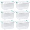 Bblina 6 Packs 35 L Clear Plastic Latching Bins with Lids, Large Storage Tote Boxes view 2