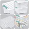 Bblina 6 Packs 35 L Clear Plastic Latching Bins with Lids, Large Storage Tote Boxes view 3