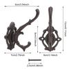 Brosay Cast Iron Hooks for Wall Rustic Coat Rack Wall Mount Double Coat Hook Unique Heavy Duty Coat Hooks Wall Decorative Hook for Hallway Hang Clothes Hats 2 Pcs (Double Hook) view 2