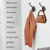 Brosay Cast Iron Hooks for Wall Rustic Coat Rack Wall Mount Double Coat Hook Unique Heavy Duty Coat Hooks Wall Decorative Hook for Hallway Hang Clothes Hats 2 Pcs (Double Hook) view 4