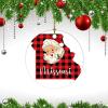 Christmas Ornament Missouri US State Buffalo Check Plaid Cut Out 2022 Personalized Christmas Ornament State Buffalo Check Plaid Santa Missouri 3" Ceramic Elegant Christmas Hanging Ornaments view 3